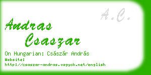 andras csaszar business card